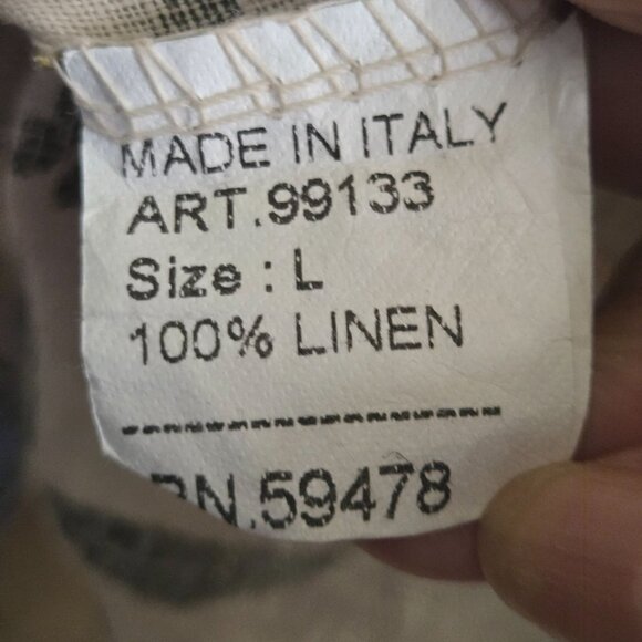 Viola Borghi Made In Italy 100% Linen Butterfly Floral Bell Sleeve Top Size L - Picture 8 of 8